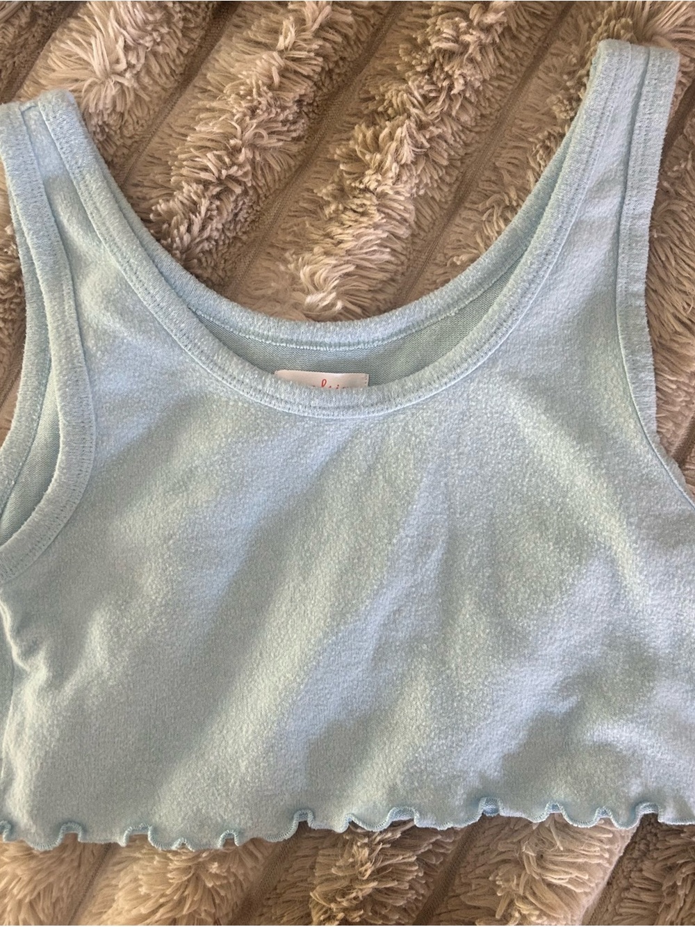 Suuuper Soft Colsie Light Blue Terry Crop Tank Bandeau